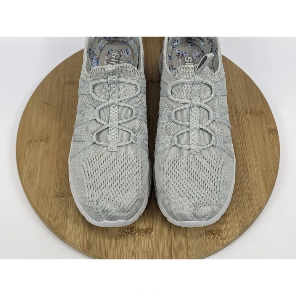 Sketchers Slip Ins Hands Free Shoes Womans 9 Gray Air Cooled Memory Washable
